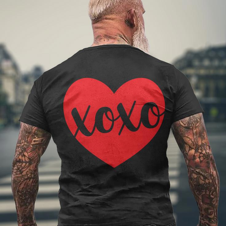 Xoxo Valentines Heart Men's Crewneck Short Sleeve Back Print T-shirt Gifts for Old Men