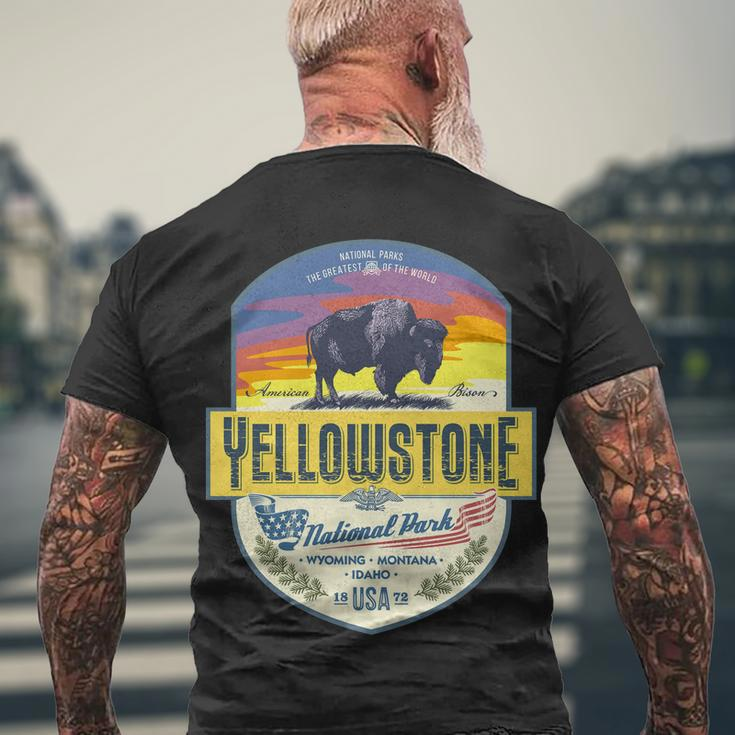 Yellowstone National Park Tshirt V2 Men's Crewneck Short Sleeve Back Print T-shirt Gifts for Old Men