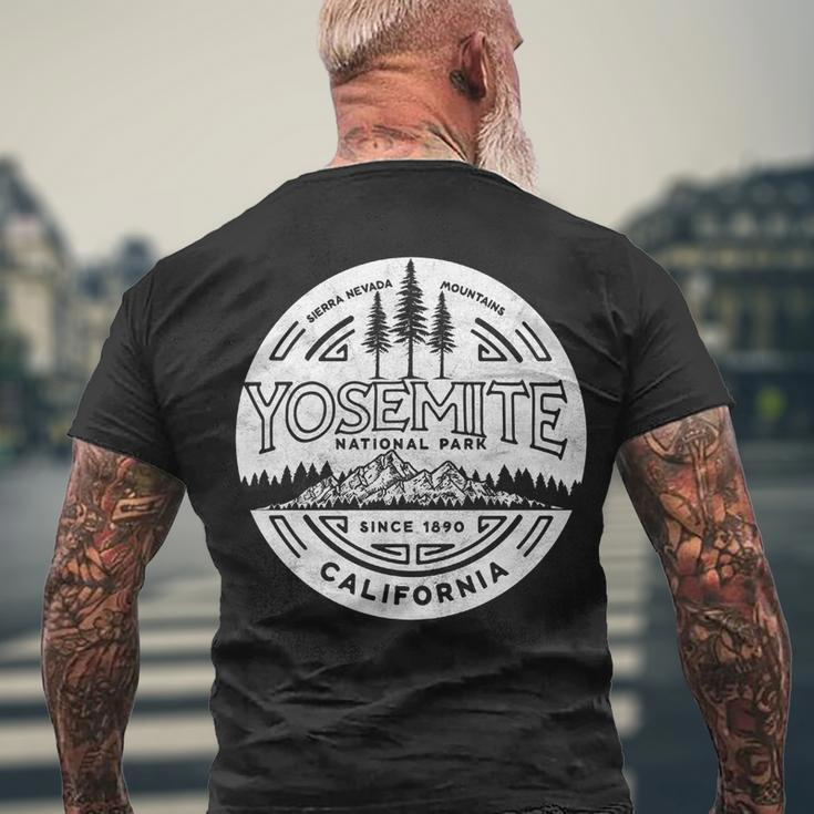 Yosemite National Park Distressed Minimalist Men's T-shirt Back Print Gifts for Old Men