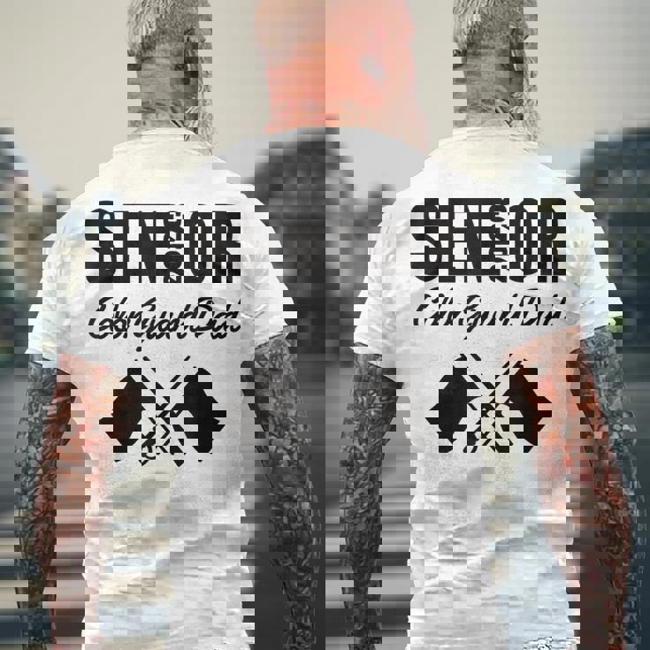 2023 Senior Color Guard Dad Flag Marching Band Parent Helper Men's T-shirt Back Print Gifts for Old Men