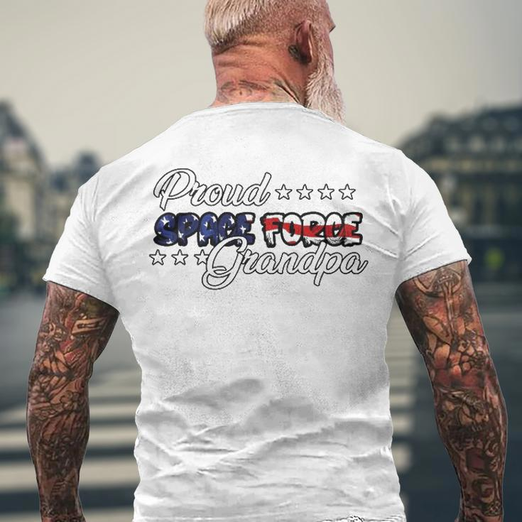 Bold Flag Proud Space Force Grandpa Men's Back Print T-shirt Gifts for Old Men