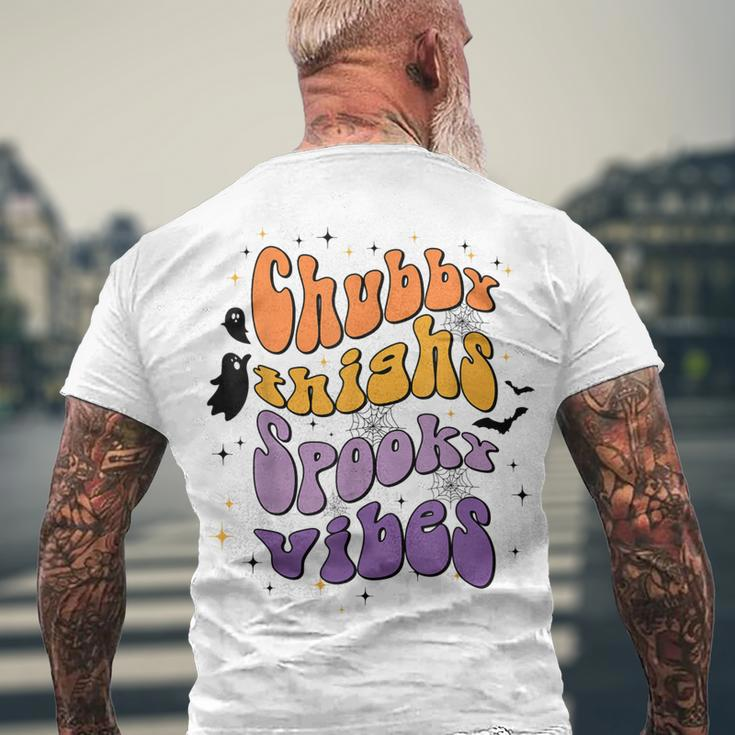 Chubby Thighs And Spooky Vibes Happy Halloween Men's T-shirt Back Print Gifts for Old Men