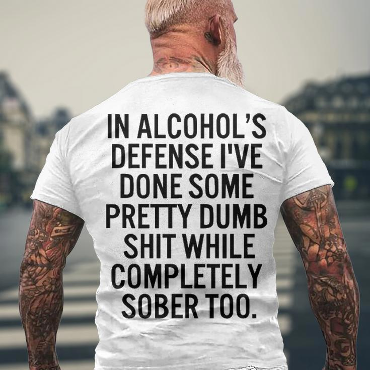 In Alcohols Defense Men's Crewneck Short Sleeve Back Print T-shirt Gifts for Old Men