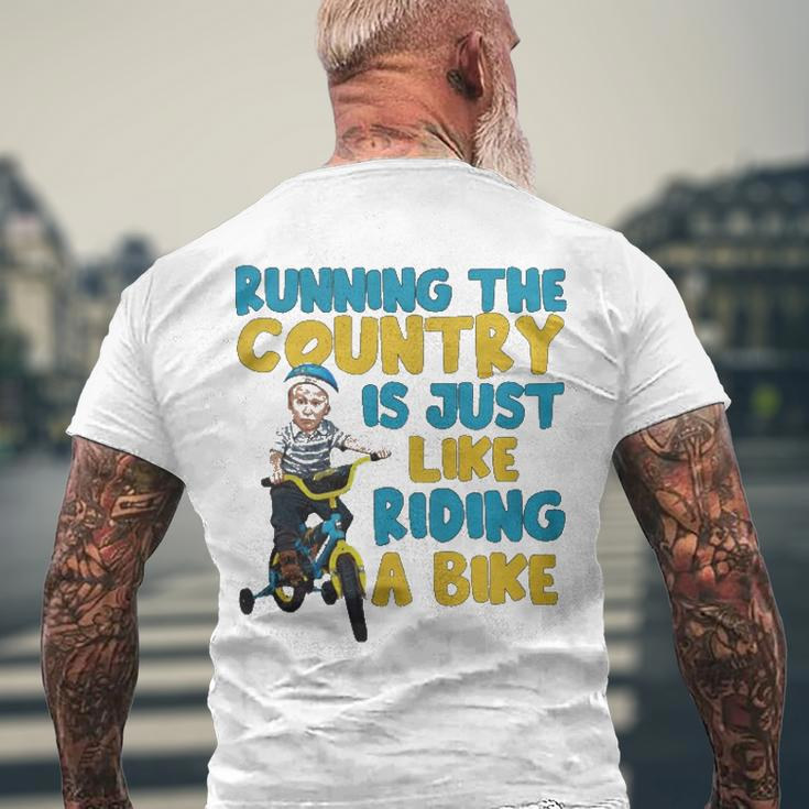 Joe Biden Running The Country Is Like Riding A Bike Men's Back Print T-shirt Gifts for Old Men