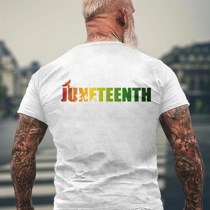 Juneteenth Holiday Logo Men's Crewneck Short Sleeve Back Print T-shirt Gifts for Old Men