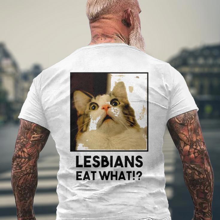 Lesbian Eat What Cat Men's Back Print T-shirt Gifts for Old Men