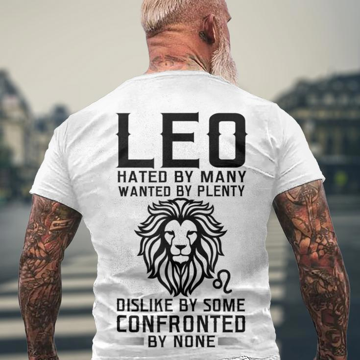 Lion Graphic Art July August Birthday Leo Zodiac Sign Men's T-shirt Back Print Gifts for Old Men