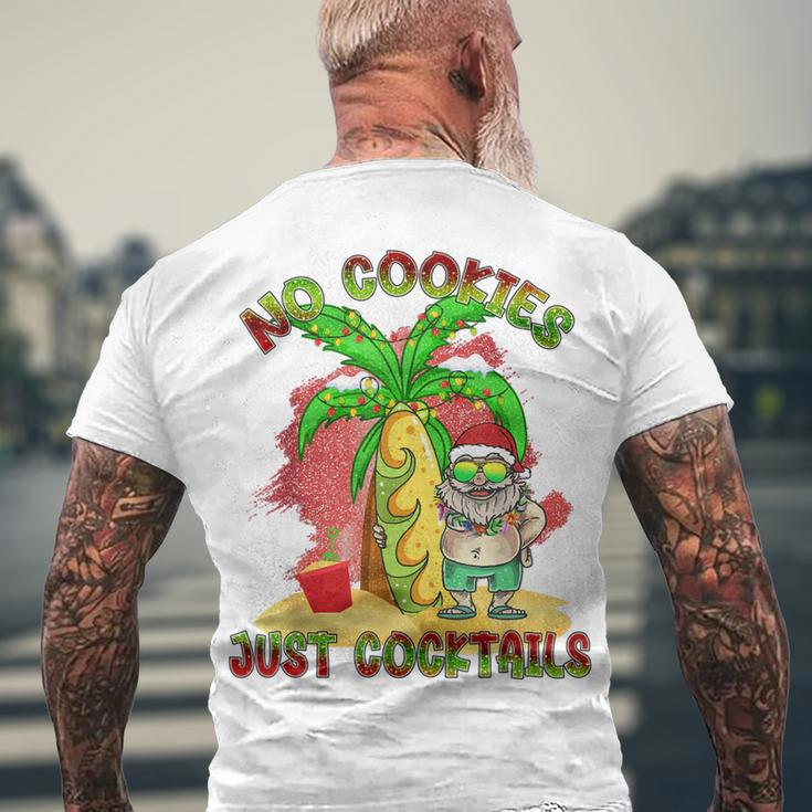 No Cookies Just Cocktails Santa Christmas In July Men's T-shirt Back Print Gifts for Old Men