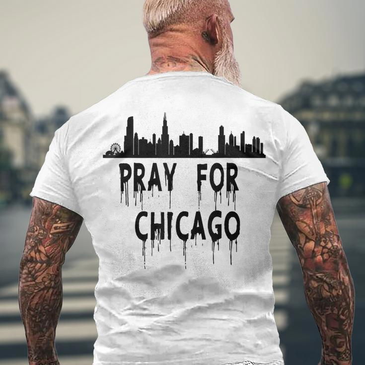 Pray For Chicago Encouragement Distressed Men's T-shirt Back Print Gifts for Old Men