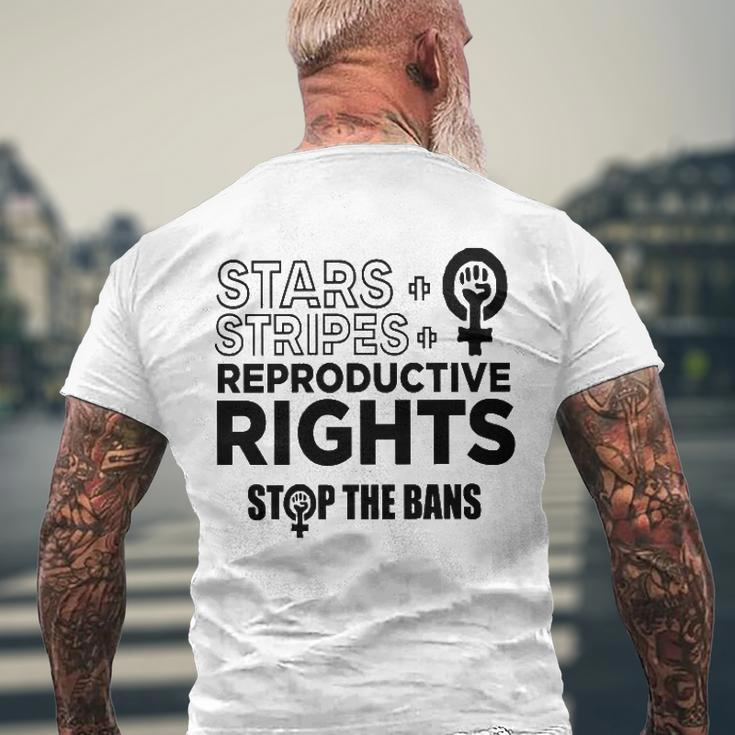 Stars Stripes Reproductive Rights Racerback Feminist Pro Choice My Body My Choice Men's Back Print T-shirt Gifts for Old Men