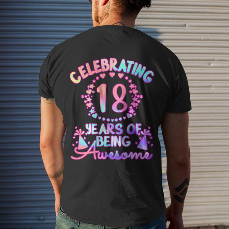18 Years Of Being Awesome 18 Year Old Birthday Girl Men's T-shirt Back Print Gifts for Him