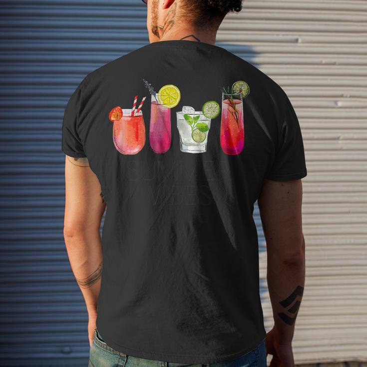 Summer Vibes Tropical Cocktail Drink Design For Beach Fun  Men's Crewneck Short Sleeve Back Print T-shirt