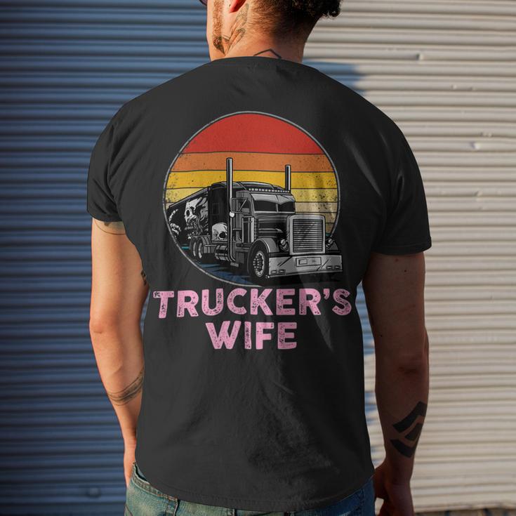 Trucker Truckers Wife Retro Truck Driver Men's Crewneck Short Sleeve Back Print T-shirt