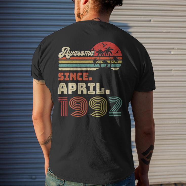 31 Years Old Awesome Since April 1992 31St Birthday Men's Back Print T-shirt Gifts for Him