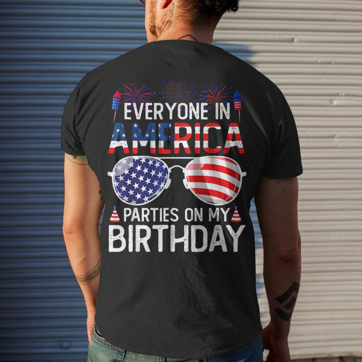 4Th Of July Birthday Bday Born On 4Th Of July Men's T-shirt Back Print Gifts for Him