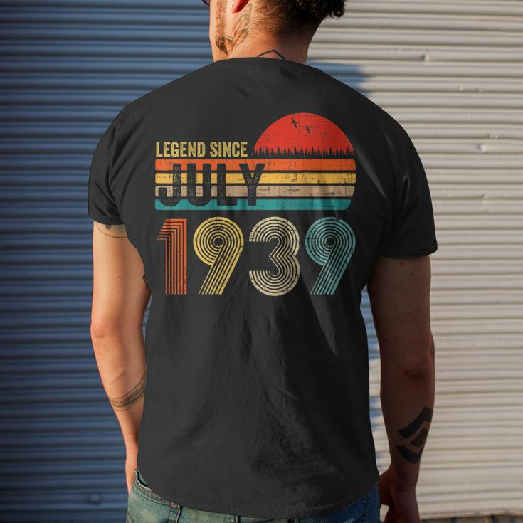 83 Years Old Retro Birthday Legend Since July 1939 Men's T-shirt Back Print Gifts for Him