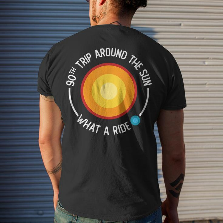 90Th Birthday Retro 90Th Trip Around The Sun What A Ride Men's T-shirt Back Print Gifts for Him