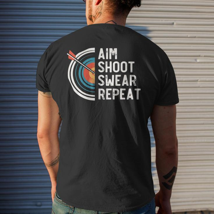 Aim Shoot Swear Repeat &8211 Archery Men's Back Print T-shirt Gifts for Him