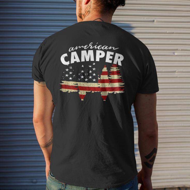 American Camper US Flag Patriotic Camping Men's Back Print T-shirt Gifts for Him