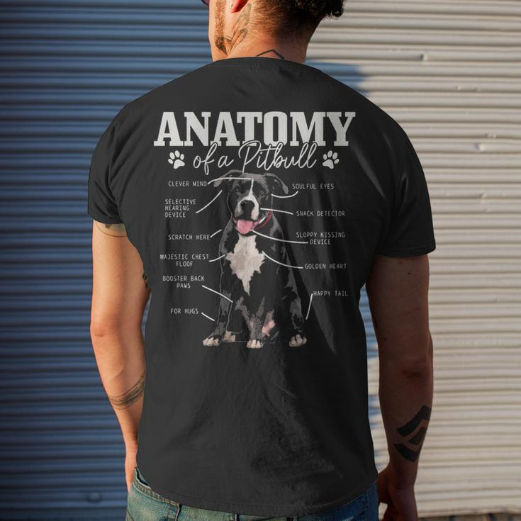 Anatomy Of A Pitbull Dog Cute Pitbull Mom Pitbull Dad Men's T-shirt Back Print Gifts for Him