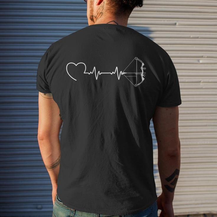 Archery Heartbeat Archer Shoot Bow Arrow Bowman Aim Men's T-shirt Back Print Gifts for Him