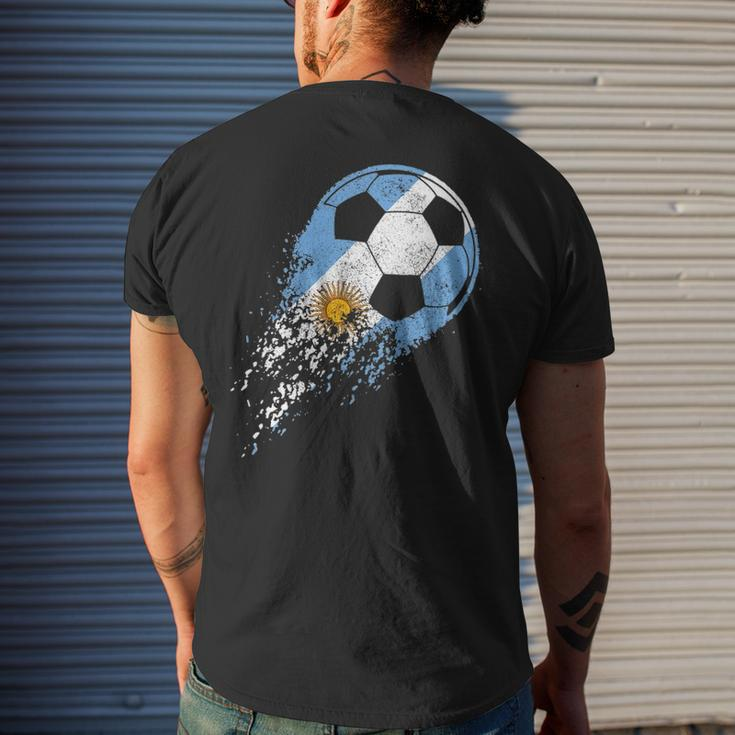 Argentina Soccer Argentinian Flag Pride Soccer Player Men's Back Print T-shirt Gifts for Him