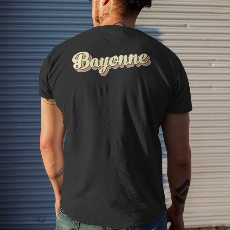 Bayonneretro Art Baseball Font Vintage Men's Back Print T-shirt Gifts for Him