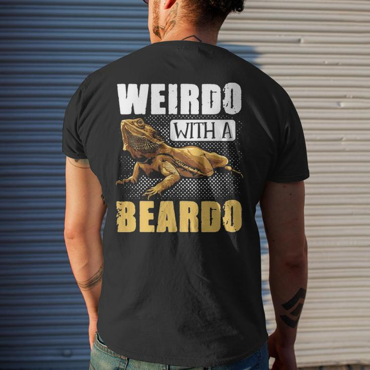 Bearded Dragon Weirdo With A Beardo Reptiles Men's Back Print T-shirt Gifts for Him