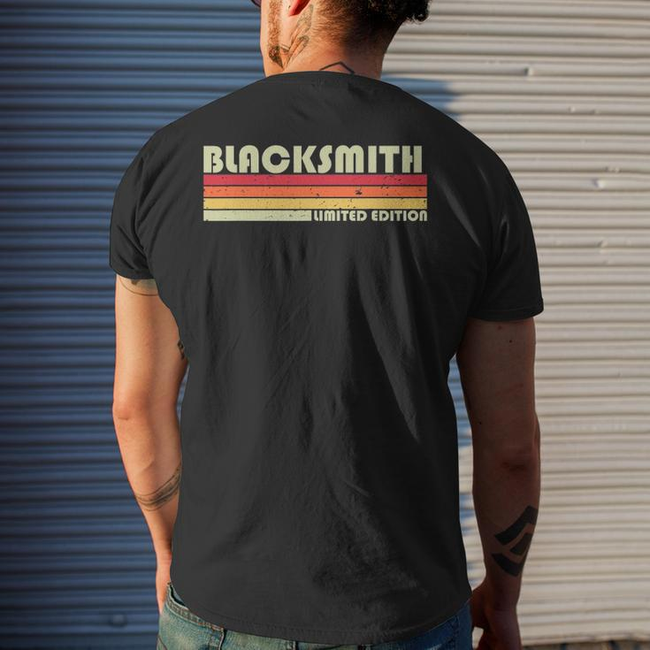 Blacksmith Job Title Profession Birthday Worker Idea Men's Back Print T-shirt Gifts for Him