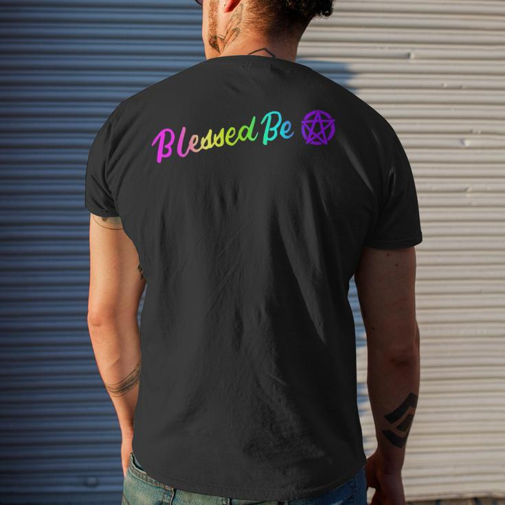 Blessed Be Witchcraft Wiccan Witch Halloween Wicca Occult Men's Back Print T-shirt Gifts for Him
