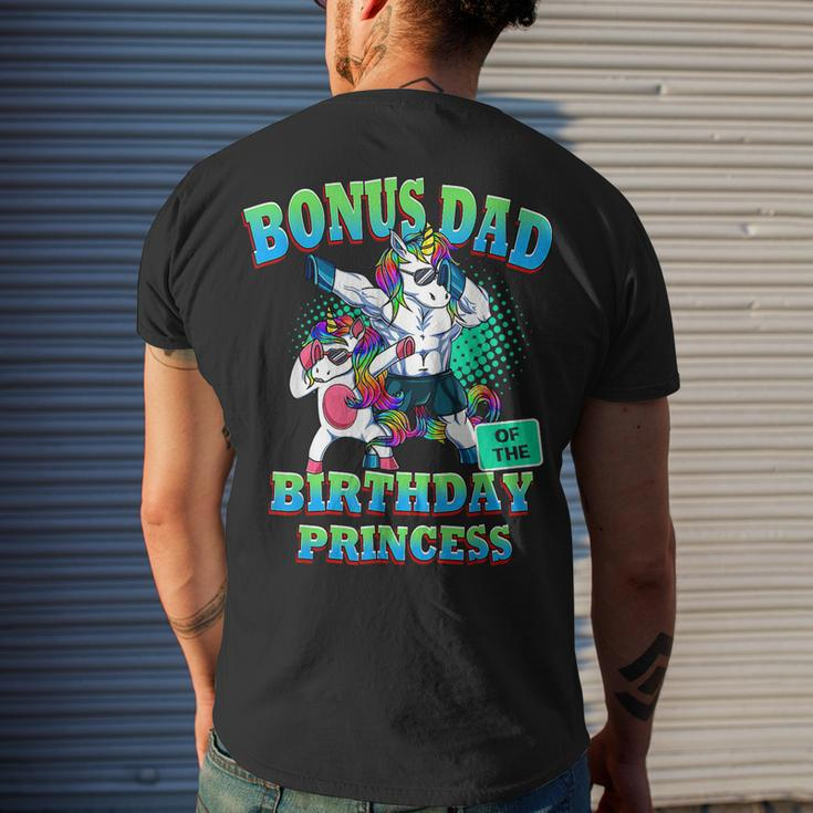 Bonus Dad Of The Birthday Princess Dabbing Unicorn Girl Men's T-shirt Back Print Gifts for Him