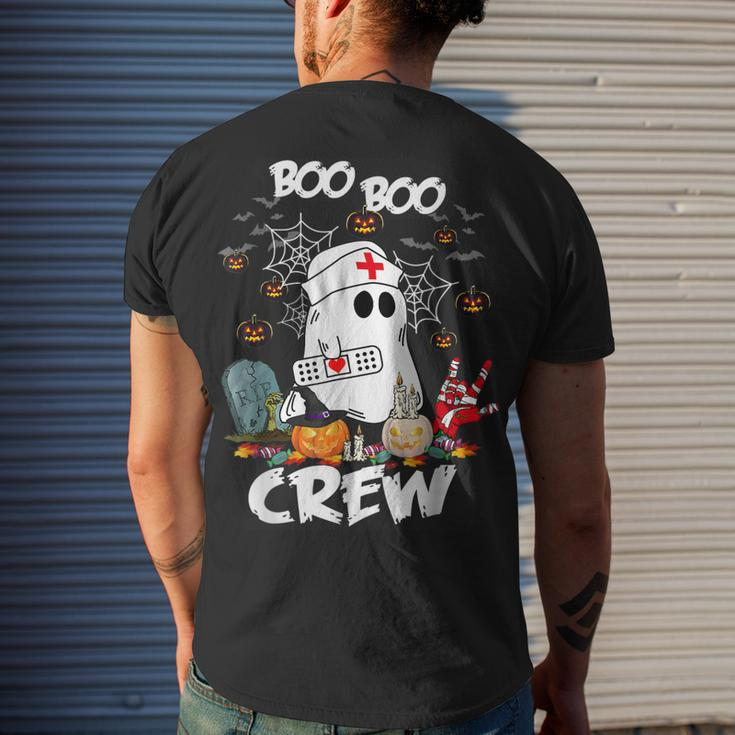Boo Boo Crew Ghost Nurse Retro Halloween 2022 Nursing Rn Men's T-shirt Back Print Gifts for Him
