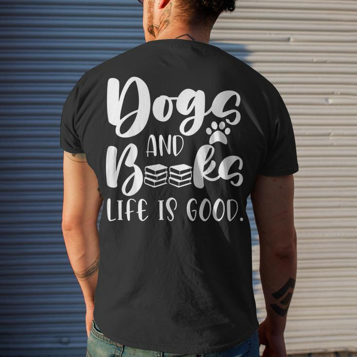 Book Lovers Reading Lovers Dogs Books And Dogs Men's T-shirt Back Print Gifts for Him