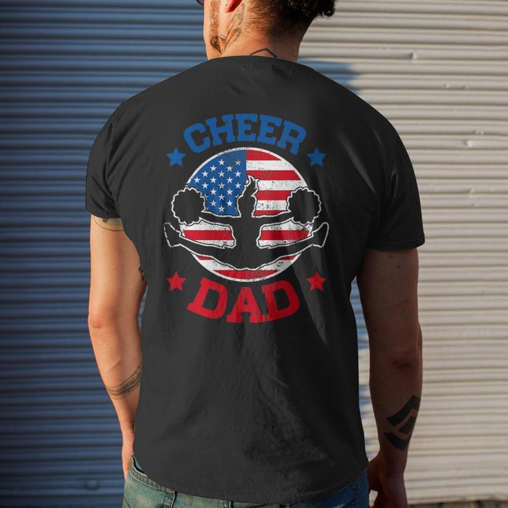 Cheer Dad Proud Fathers Day Cheerleading Girl Competition Men's Back Print T-shirt Gifts for Him