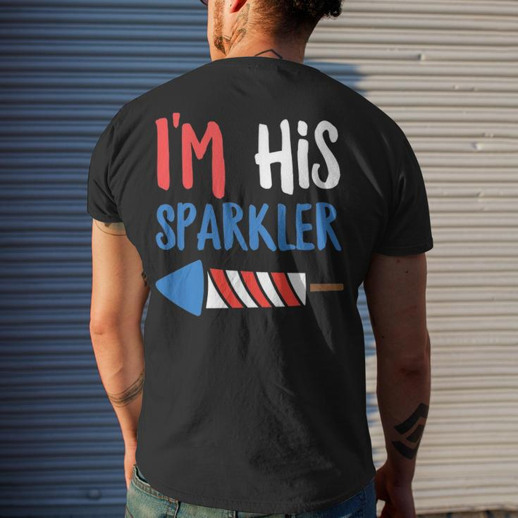 Couples Matching 4Th Of July - Im His Sparkler Men's Back Print T-shirt Gifts for Him