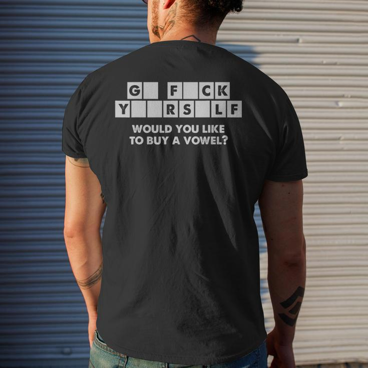 Crossword Go F Yourself Would You Like To Buy A Vowel Men's Back Print T-shirt Gifts for Him
