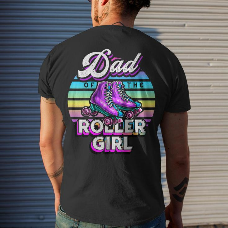 Mens Dad Of Roller Girl Roller Skating Birthday Matching Family Men's T-shirt Back Print Gifts for Him