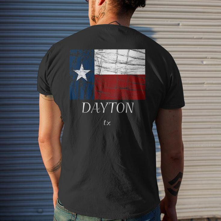 Dayton Tx Texas Flag City State Men's Back Print T-shirt Gifts for Him