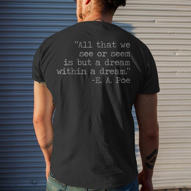 Edgar Allen Poe A Dream Within A Dream Men's T-shirt Back Print Gifts for Him