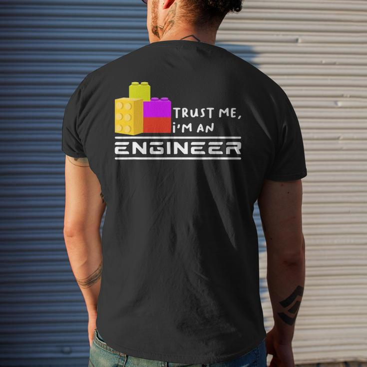Engineer Kids Children Toy Big Building Blocks Build Builder Men's Back Print T-shirt Gifts for Him