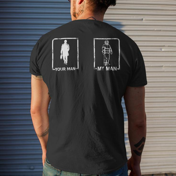 Firefighter Fireman Girlfriend Wife For Firefighter Men's T-shirt Back Print Gifts for Him