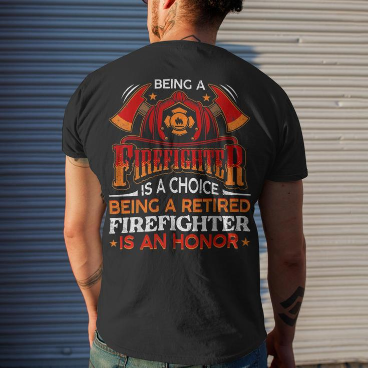 Firefighter Heroic Fireman Idea Retired Firefighter V2 Men's T-shirt Back Print Gifts for Him