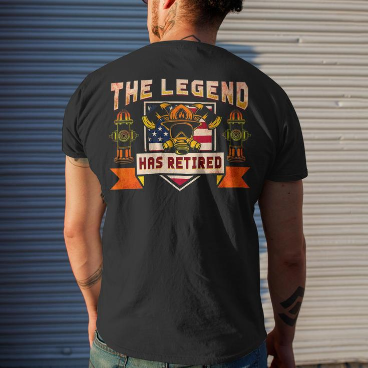 Firefighter The Legend Has Retired Fireman Firefighter _ Men's T-shirt Back Print Gifts for Him