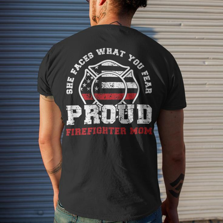 Firefighter Proud Fire Mother Of A Firefighter Daughter Men's T-shirt Back Print Gifts for Him