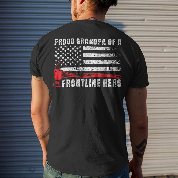 Firefighter Proud Firefighter Grandpa Of A Hero Fireman Grandpa V2 Men's T-shirt Back Print Gifts for Him