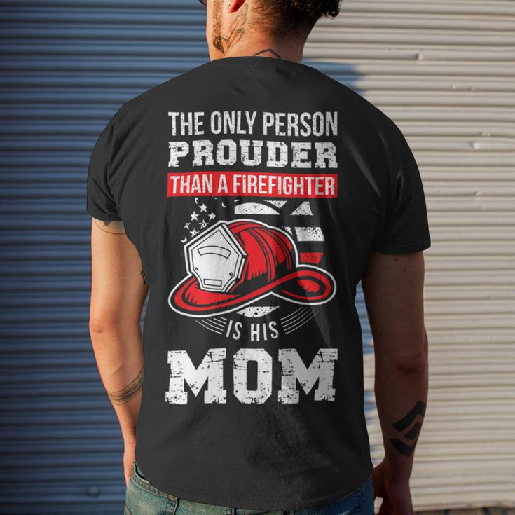 Firefighter Proud Firefighter Mom Fireman Mother Fireman Mama Men's T-shirt Back Print Gifts for Him