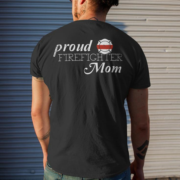 Firefighter Proud Firefighter Mom FirefighterHero Thin Red Line Men's T-shirt Back Print Gifts for Him