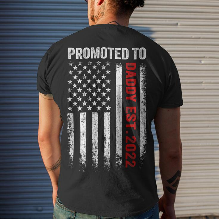 Firefighter Red Line Promoted To Daddy 2022 Firefighter Dad Men's T-shirt Back Print Gifts for Him