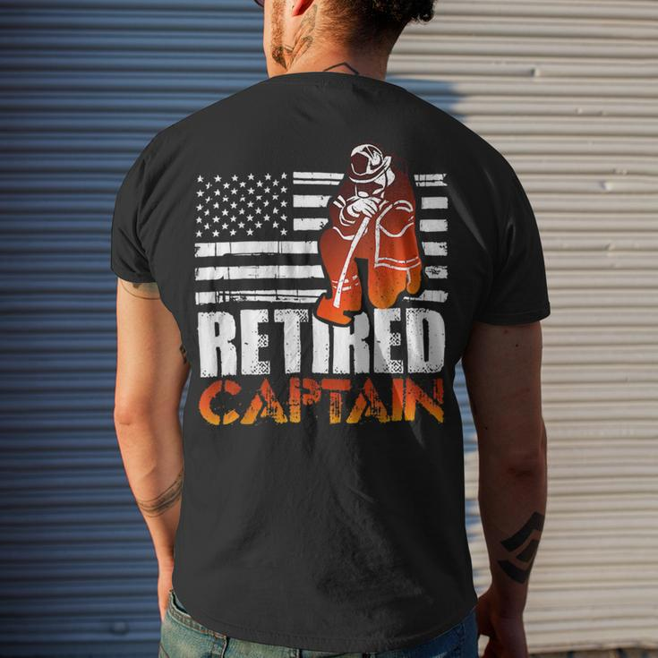Firefighter Retired American Firefighter Captain Retirement Men's T-shirt Back Print Gifts for Him