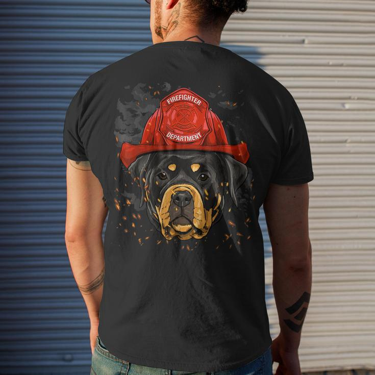 Firefighter Rottweiler Firefighter Rottweiler Dog Lover Men's T-shirt Back Print Gifts for Him